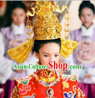 Chinese Traditional Wedding Ceremony Gold Hat