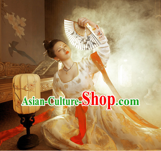 Chinese Tang Dynasty Hanfu Dress China Hanfu Costume Histroical Dresses Traditional Hanfu Wedding Ceremony Chinese Culture Clothing Complete Set