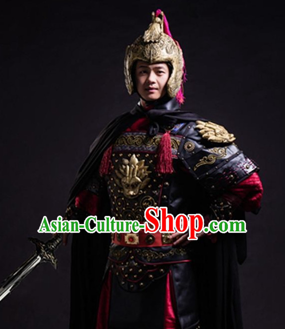 Ancient Chinese General Costume Armor Costumes Complete Set for Men