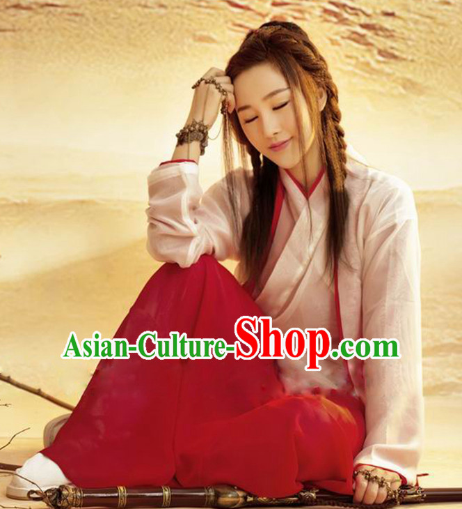 Ancient Chinese Sword Woman Swordswoman Hanfu Dress Hanbok Kimono Cosplay Costume Traditional Dresses Complete Set