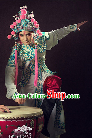 Beijing Opera Peking Opera Costumes Embroidered Robe and Hat Helmet Complete Set for Women