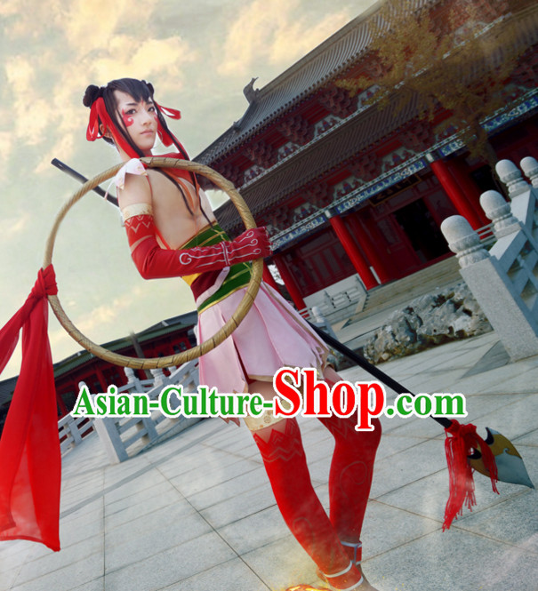 Nezha Cosplay Hanzhuang Han Fu Han Clothing Traditional Chinese Dress National Nezha Costume Complete Set for Men or Boys