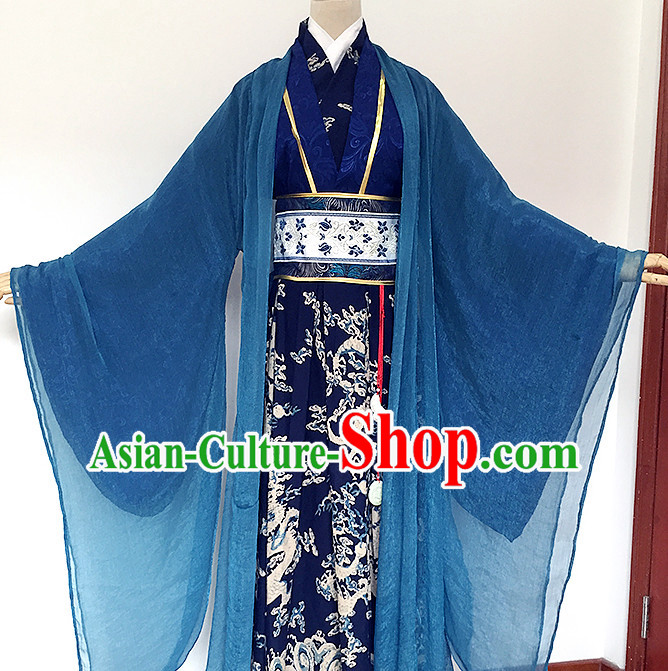 Ancient Chinese Prince Dragon Clothing National Costumes Complete Set for Men