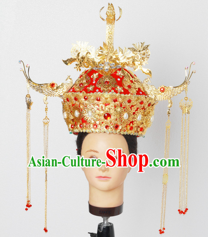 Stunning Beautiful Handmade Chinese Ancient Imperial Empress Wedding Phoenix Hat