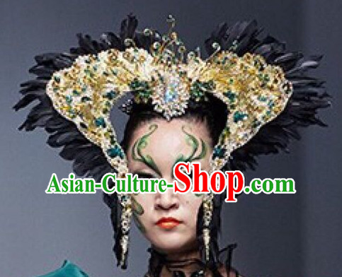 Chinese Modern Stage Performance Headwear Headgear Hair Jewelry Hairpieces Set