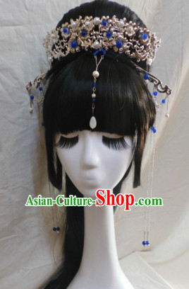 Chinese Classic Lady Headwear Crowns Hats Headpiece Hair Accessories Jewelry Set