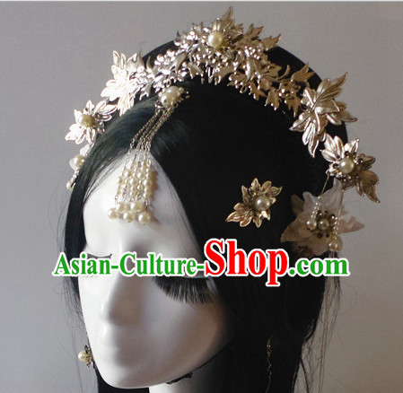 Chinese Classic Lady Princess Fairy Headwear Crowns Hats Headpiece Hair Accessories Jewelry Set