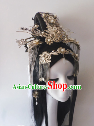 Chinese Classic Princess Wigs and Headwear Crowns Hats Headpiece Hair Accessories Jewelry Set
