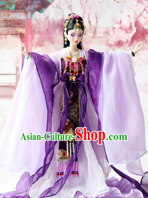 Ancient Chinese Clothing Imperial Dresses and Hairpins Complete Set for Women