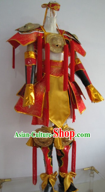 Chinese Swordsman Cosplay Costumes Knight Clothing Warrior Costume and Hair Ornaments Complete Set
