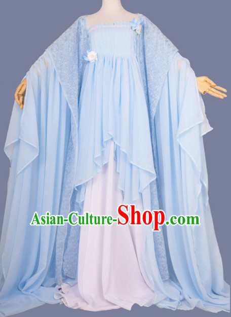 Chinese Hanfu Hakama Traditional Fairy Dress Quju Supreme Chinese Princess Costume Ancient Chinese Costume and Headpieces Complete Set