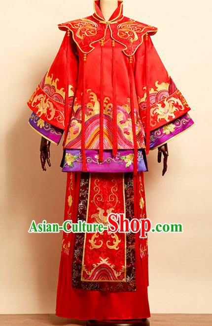 Top Traditional Chinese Phoenix Embroidered Wedding Dresses Wedding Gowns for Brides
