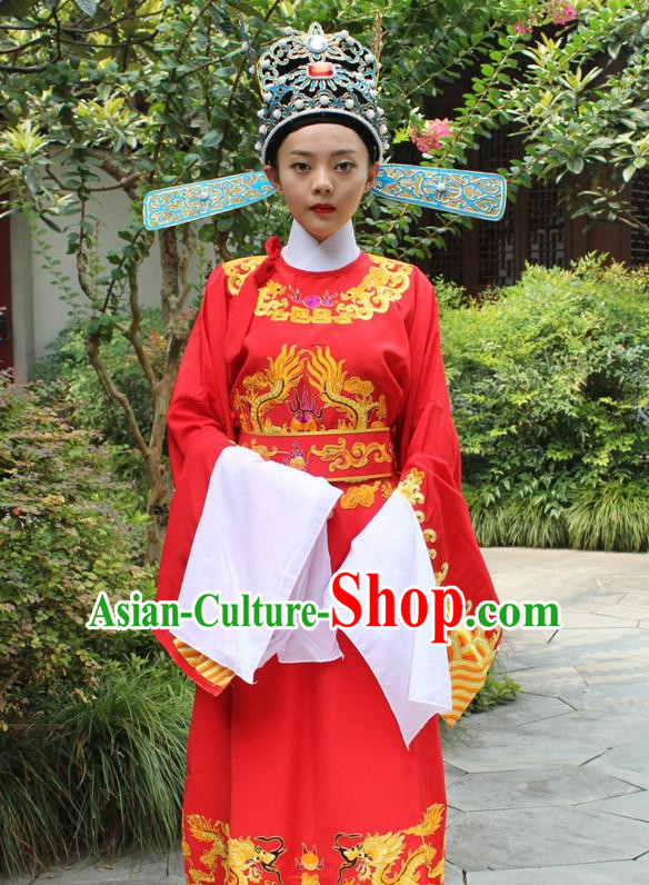 Chinese Wedding Opera Stage Costume Embroidered Hanfu Dress Gown Costumes Ancient Costume Clothing Complete Set