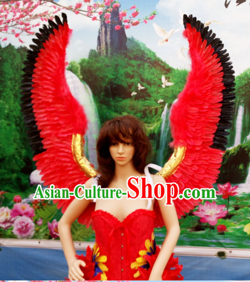 Parade Quality Feather Dance Costumes Popular Ostrich Feathers Fancy Bird Costume Stage Costumes Angel Wings Costume Complete Set