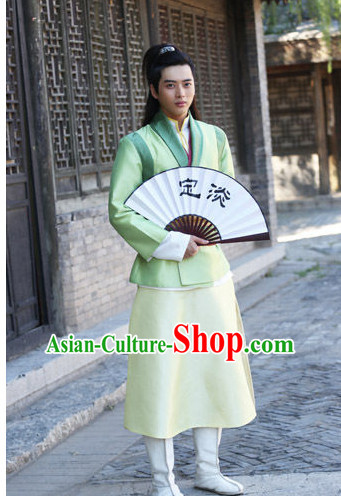 Chinese Men Swords Costume Stage Drama Costumes Han Fu Costume Complete Set