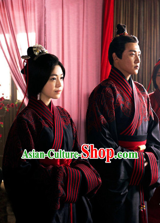 Chinese Ancient Traditional Wedding Dresses Complete Sets for Brides and Bridegroom