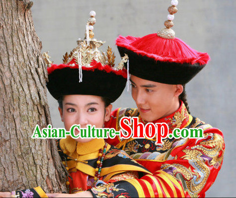Chinese Qing Dynasty Emperor and Empress Imperial Hats