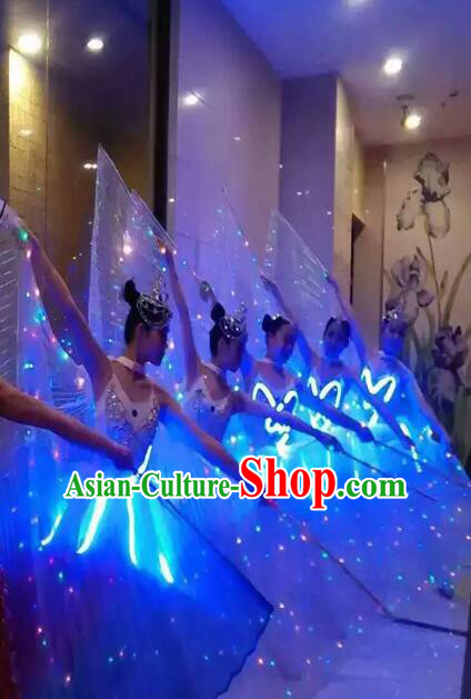 LED Lights Jelly Fish Dance Costumes Dancing Costume Complete Set for Women Girls