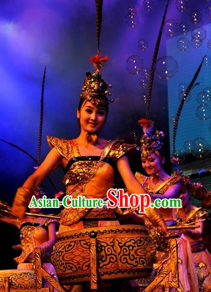 Professional Stage Performance Drum Player Dance Costumes Complete Set for Women or Girls