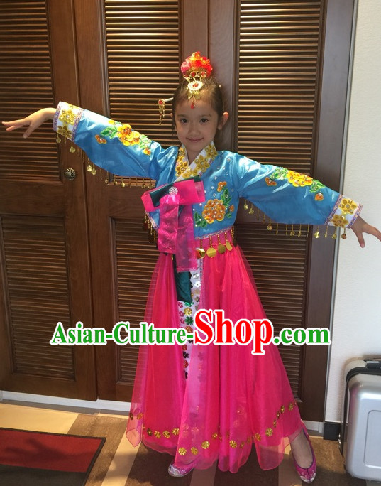Chinese Korean Minority Dance Costume Dance Costumes Fan Dance Umbrella Ribbon Fans Dance Fan Water Sleeve Costume