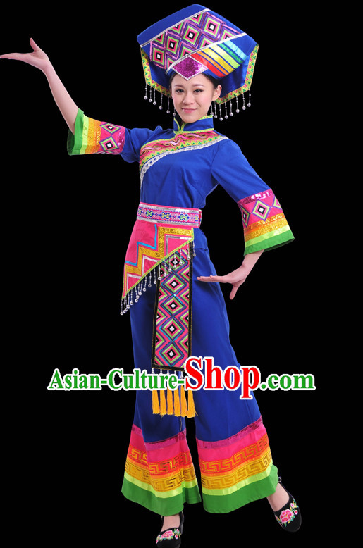 Zhuang Minority Women Dresses Ethnic Clothing Minority Dance Costume Minority Dress