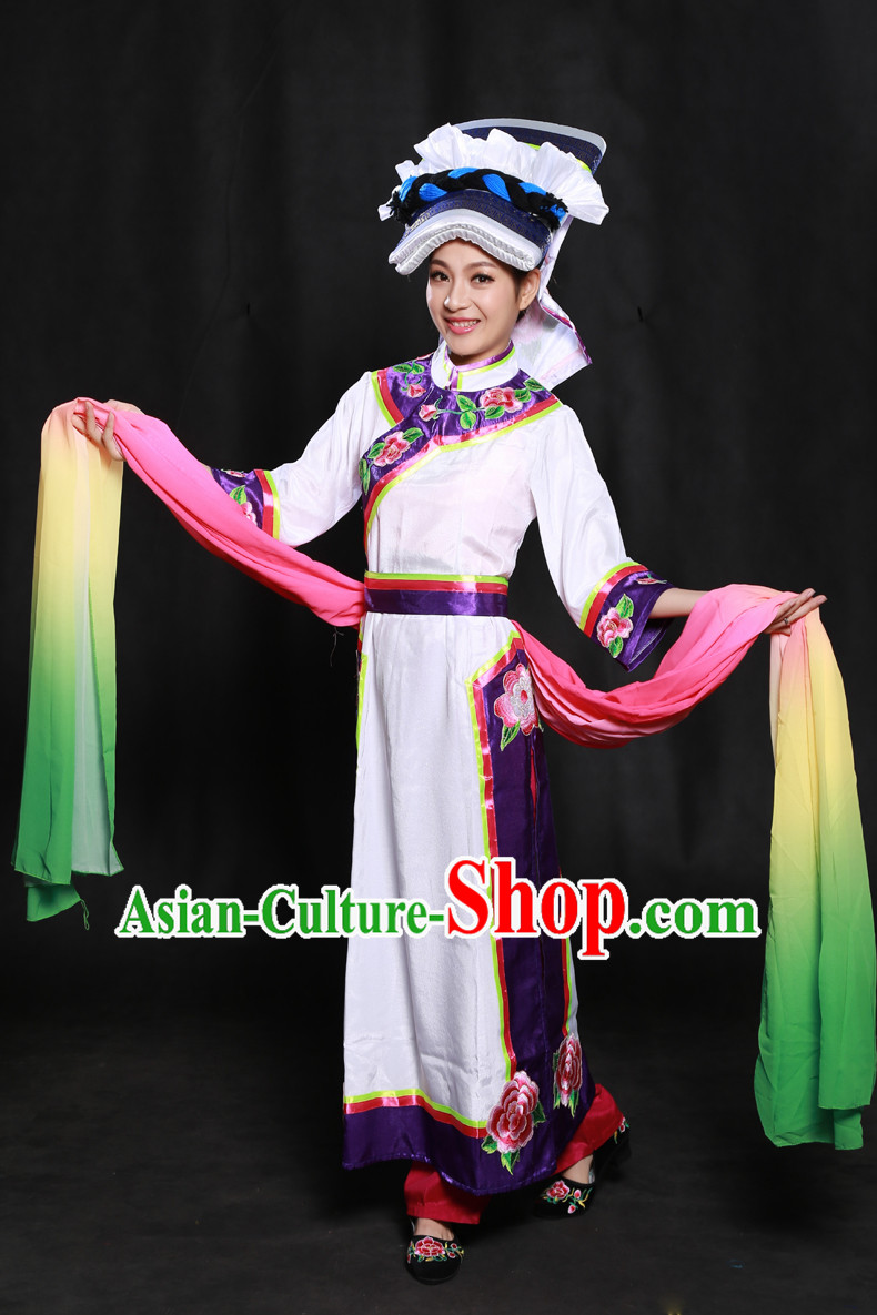Chinese Minority Dresses Ethnic Clothing Minority Dance Costume Minority Dress Complete Set for Women