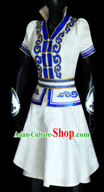 Mongolian Minority Empress Mongol Mongolia Princess Clothing Ethnic Traditional Costumes Complete Set