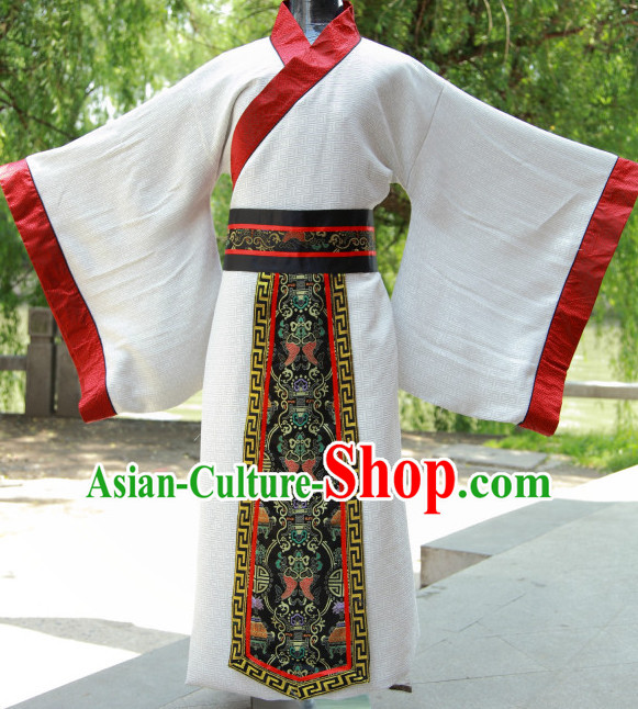 Ancient Chinese Han Dynasty Hanfu Costumes Complete Set for Men