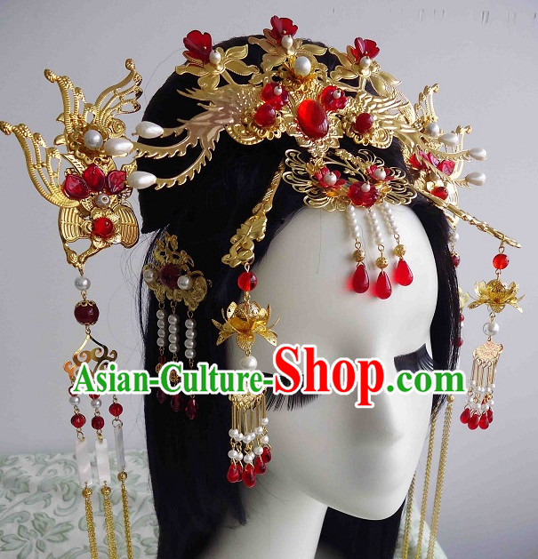 hair accessories Chinese hat long wig Chinese hair headgear hair ornament pin wedding crown