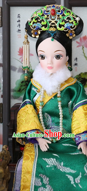 Traditional Chinese Women Qing Empress Headpiece Princess Headdress Palace Hair Decorations Royal Hair Sticks Head Gear Hair Decoration Set