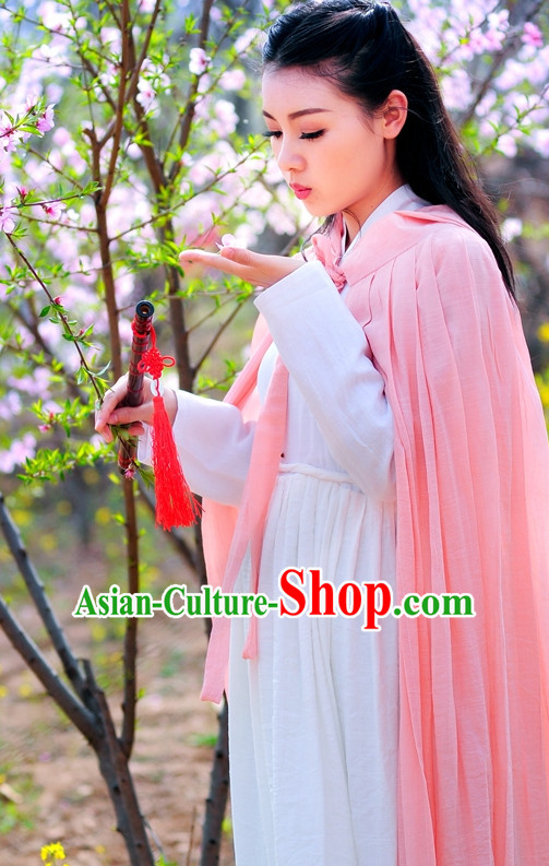 Traditional Chinese Stage Hanfu Costume Opera Historical Dresses and Mantle Complete Set for Women Girls