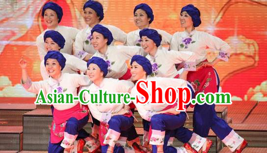 Traditional Chinese Yangge, Fan Dancing Wholesale Costume, Folk Dance Yangko Costume, Traditional Chinese Nationality Flying Dancewear for Women