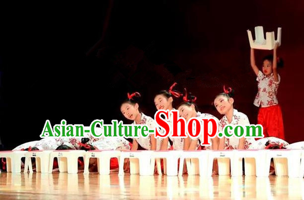 Traditional Chinese Yangge, Children Kindergarten Fan Dancing Wholesale Costume, Folk Dance Yangko Costume, Traditional Chinese Dancewear for Kids