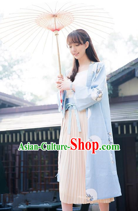 Traditional Japanese Restoring Ancient Kimono Costume Haori Smock, China Kimono Modified Coat Long Cardigan for Women