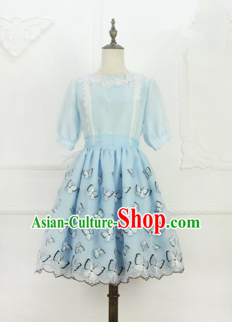 Traditional Classic Elegant Women Costume Organza One-Piece Dress, Restoring Ancient Embroidered Bubble Dress for Women