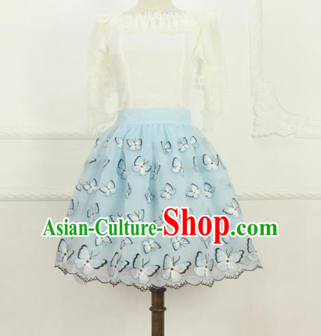 Traditional Classic Elegant Women Costume Organza Bust Skirt, Restoring Ancient Embroidered Bubble Skirt for Women