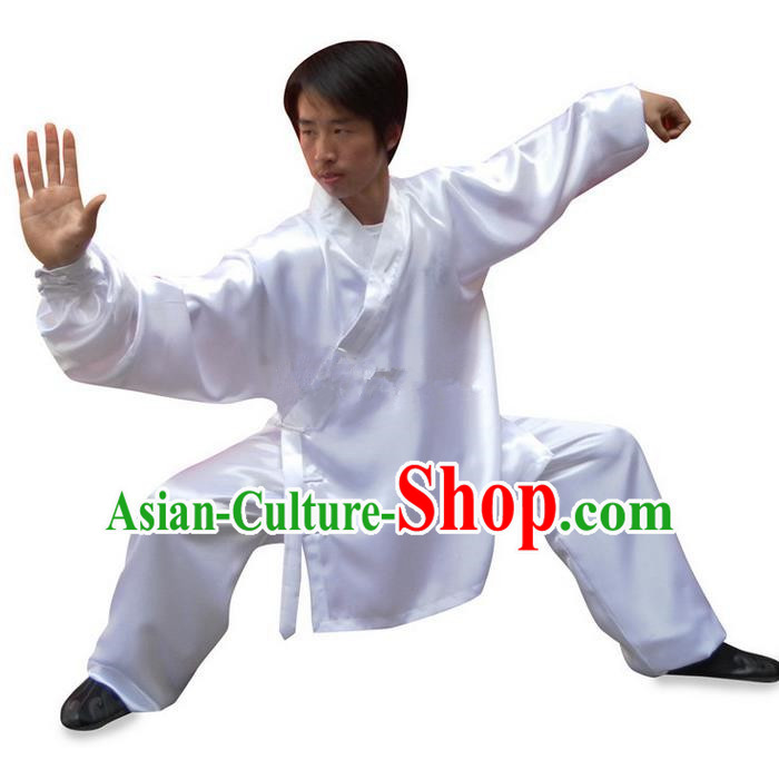 Traditional Chinese Wudang Uniform Taoist Uniform Changeable Silk Priest Frock Complete Set Kungfu Kung Fu Clothing Clothes Pants Slant Opening Shirt Supplies Wu Gong Outfits, Chinese Tang Suit Wushu Clothing Tai Chi Suits Uniforms for Men