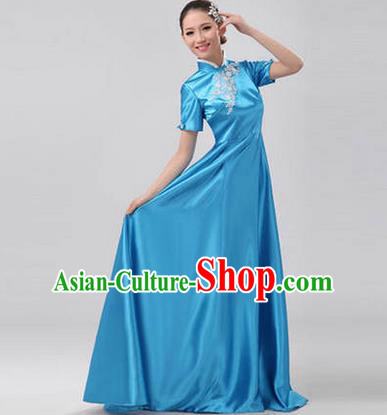 Traditional Chinese Classical Yangko Dance Clothing, Yangge Fan Dancing Costume Chorus Suits, Folk Dance Yangko Costume for Women