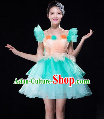 Traditional Chinese Classic Stage Performance Chorus Modern Dance Costumes Bubble Dress, Chorus Competition Costume, Compere Costumes for Women
