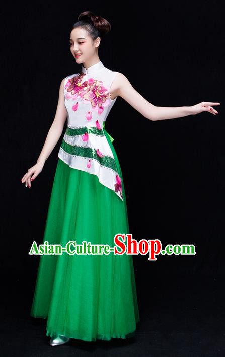 Traditional Chinese Classical Yangko Modern Dance Dress, Opening Dancing Costume Umbrella Dance Suits, Folk Dance Yangko Costume for Women