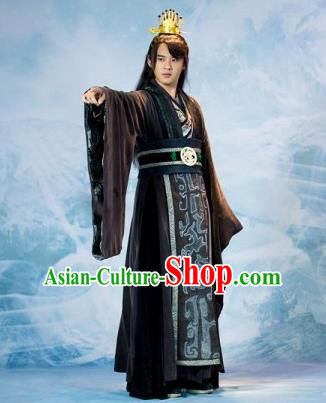 Traditional Chinese Ancient Men Childe Costumes, Ancient Chinese Han Dynasty Cosplay General Swordsmen Roayl Prince Embroidered Costume Complete Set for Men