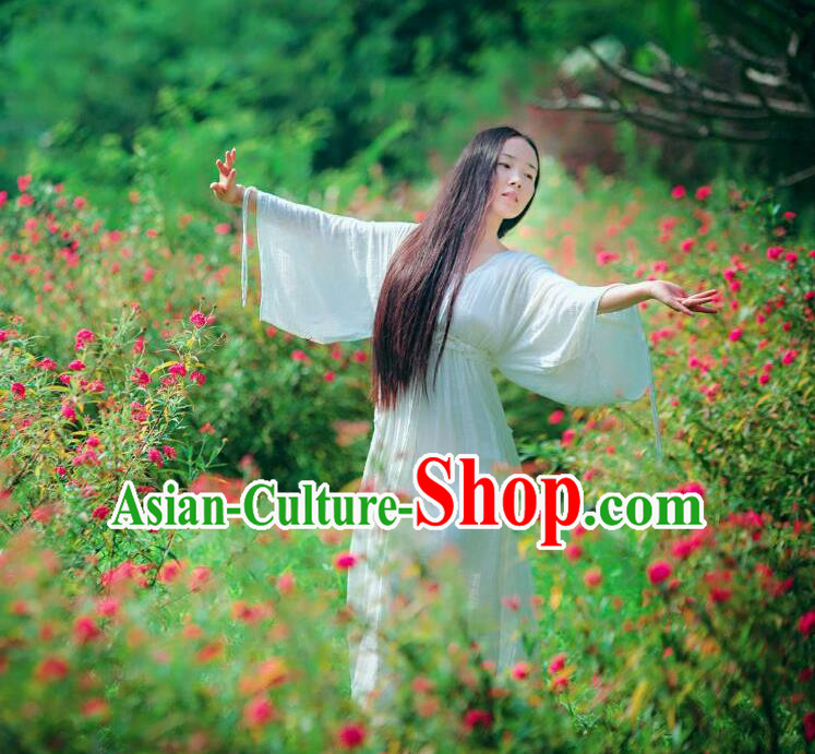Traditional Classic Women Clothing, Traditional Classic Elegant White Yarn Brought Restoring Boat Neck Even Garment Long Skirt