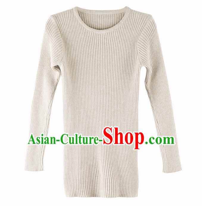 Traditional Classic Women Costumes, Traditional Classic Cotton Comfortable Round Neck Long Sleeve Render Base Sweater