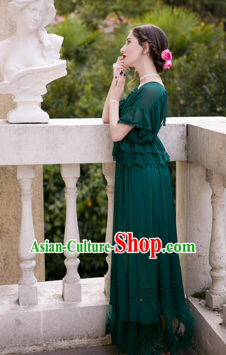 Traditional Classic Women Clothing, Traditional Classic Palace Heavy Lace Wedding Dress Bride Big Hem Chiffon Long Skirts