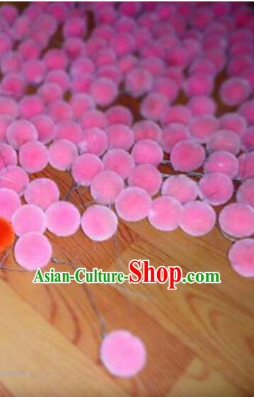 Peking Opera Head Wear Pompoms Accessories Pendant 2.5cm Pink