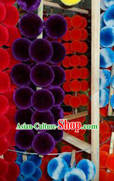 Peking Opera Head Wear Pompoms Accessories Pendant 2.5cm Purple
