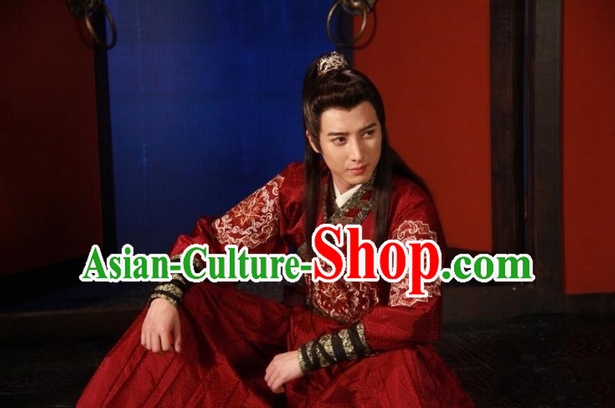 Traditional Chinese Costume Chinese Ancient Royal Nobility Men Dress, Ming Dynasty Prince Wedding Dragon Robe Costume for Men