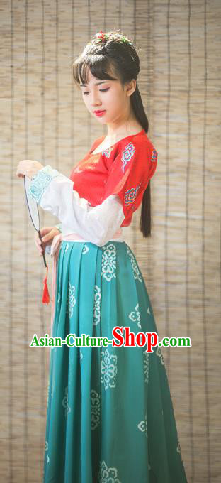Traditional Chinese Tang Dynasty Imperial Princess Embroidered Costume, Asian China Ancient Hanfu Young Lady Dress Clothing