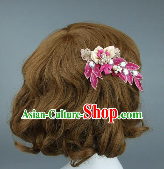 Top Grade Handmade Classical Hair Accessories Princess Purple Hair Claw, Baroque Style Wedding Bride Hair Stick for Women