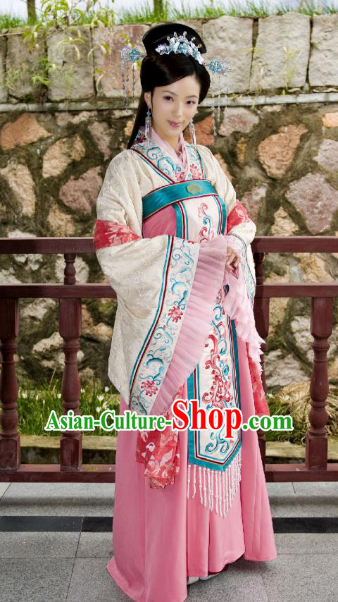 Traditional Chinese Tang Dynasty Imperial Concubine Costume, Asian China Ancient Palace Lady Embroidered Clothing for Women